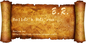 Bellák Rózsa névjegykártya